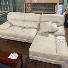 カウチソファー！ファブリックレザー！新品