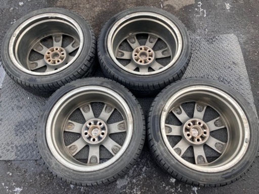 18クラウン ゼロクラウン 純正 アルミホイール 18インチ バリ山 スタッドレスタイヤ付き 225/45R18 2021年製 ノア ヴォクシーにも