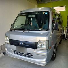 車検1年付! 最終型! ナビ付! 5速マニュアル スバルサンバー...
