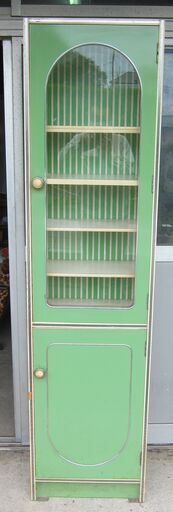 （J-675)　レトロポップな食器棚(中古･ハゲあり）*引取り限定(加古川市　鶴林寺前）