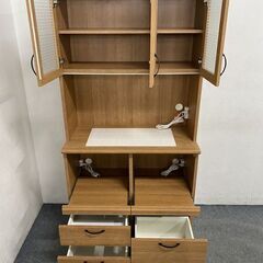 B-COMPANY/ビーカンパニー コチーナ キッチンボード 幅90 レンジボード 北欧風 モイス タイル天板 ユーアイ 中古 店頭引取歓迎 R7504の画像