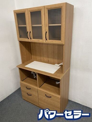 B-COMPANY/ビーカンパニー コチーナ キッチンボード 幅90 レンジボード 北欧風 モイス タイル天板 ユーアイ 中古 店頭引取歓迎 R7504