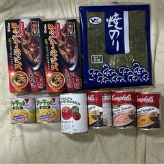 缶食品、カレー、海苔など