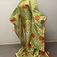 花嫁打掛　正絹　グリーン系　柏紋　軽量　珍品の画像