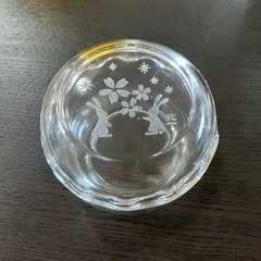 北一硝子 小物入れ うさぎ 桜