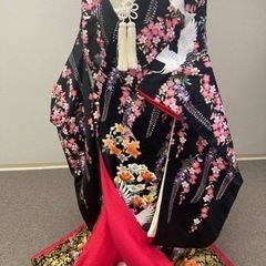 花嫁打掛 正絹 金箔 桜 藤 鶴 牡丹