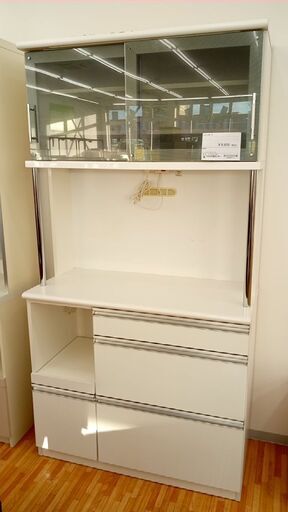 ★ジモティ割あり★  レンジボード ホワイト H201×D50×W105 クリーニング済み YJ630