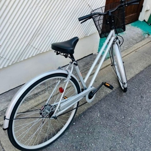 【商談中】　シルバー　自転車　サイクル　バイク　ママチャリ　町乗り　街乗り　27インチ　