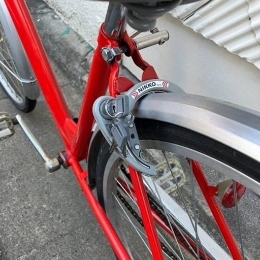 【売約済み】　赤　レッド　自転車　サイクル　バイク　ママチャリ　町乗り　街乗り　