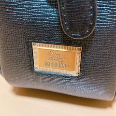 ヴィンテージ　MOSCHINO レザーショルダー2wayバック　黒 ハンドバッグの画像