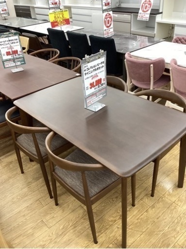 KI-43【新入荷　リサイクル品】ニトリ　Nコレクション　ビーチ材　ダイニング5点セット　ブラウン