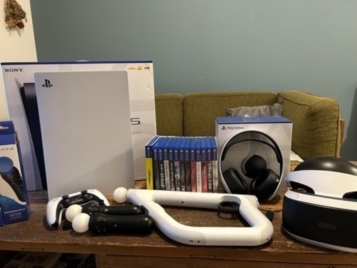 【売約決まりました】PS5・純正ヘッドセット・VR機器・ソフト13本セット