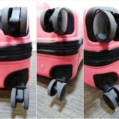 かわいい　子どもが乗れるキャリーケース　スーツケース　キャリーバッグ　動作良好　 静音キャスター　ピンク　キッズ 機内持ち込みの画像