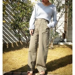 black by moussy カーキデニムの画像