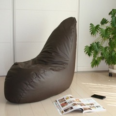 お取引中　ビーズソファ　美品　合皮レザー  ブラック