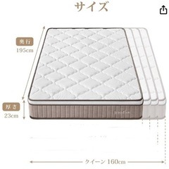 Inofia マットレス クイーン 高反発 極厚23CM ベットマットレス ポケットコイル