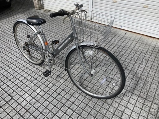 【27インチ自転車】6段変速　LEDオートライト付　前後タイヤ、前カゴ、鍵新品❗️スペアキーあり　若林自転車　浜大津店　SALE中❗️
