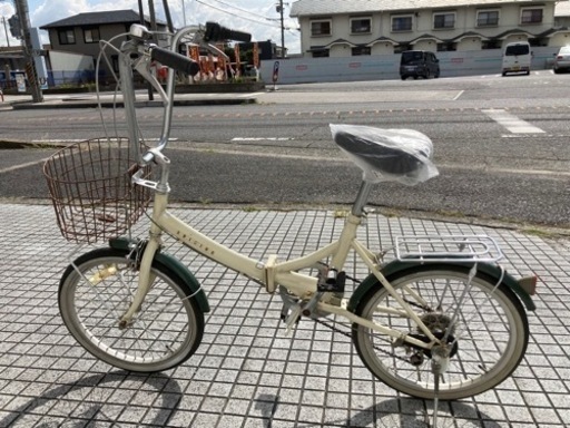 【20インチ折りたたみ】6段変速付　前カゴ、リヤキャリア付　チェーン、サドル新品❗️若林自転車　浜大津店　SALE中❗️ 20インチ折りたたみ】6段変速付 前カゴ、リヤキャリア付 チェーン