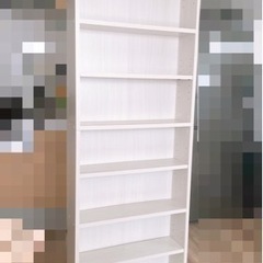 ホワイト木目調薄型本棚