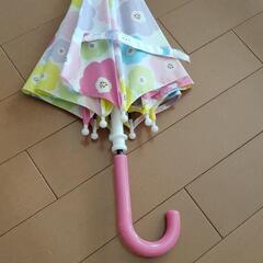子ども 傘 花柄 ピンク系の画像