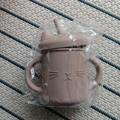猫型　シリコン　ストローマグカップ　未開封