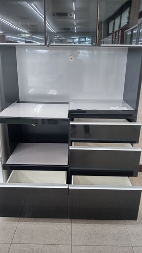 ★ジモティ割あり★ 松田家具 レンジボード 黒 H205×D52×W118 クリーニング済み TJ1941