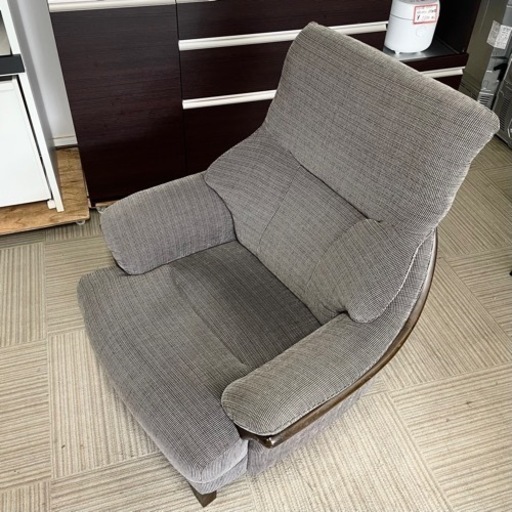 ①【美品‼️】定価34,900円♪ ニトリ 82cm幅 1人用布張りソファ《コウテイ》 1P 布製グレー♪