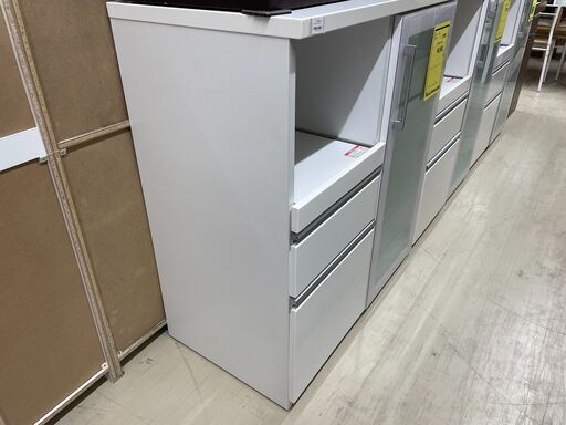 【ジモティ来店特価！！】キッチンカウンター　ホワイト　食器棚　J-0936