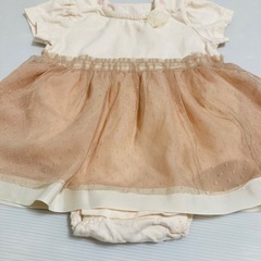 【branshes】お花チュールロンパース　ワンピース80サイズの画像