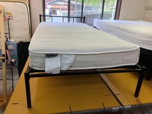 【リサイクルサービス八光】幅98㎝　ニトリ　Sパイプベッド　バジーナJHE3 BK シングルベッド