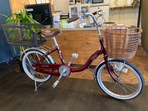 【maruishiリアカゴ付き】LEDダイナモ　20インチ自転車　赤　名古屋プレミアム商品券×金鯱マネー参加店舗