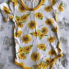 ベビー服　ひまわり 半袖ロンパース