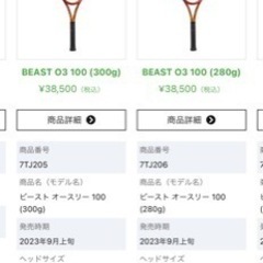 プリンス　テニスラケット　ビースト(BEAST)O3 300 2024年の画像