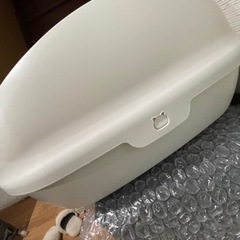 デオトイレ 猫用 トイレ ハーフカバー 本体セット ナチュラルアイボリー  ユニチャームの画像