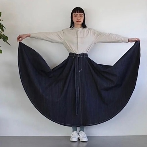 foufou_スーパーフレアデニムスカート_M