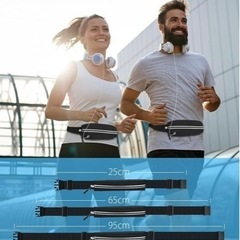 ランニングポーチ ウエストバッグ 揺れない 軽量 大容量 伸縮 ウォーキングの画像