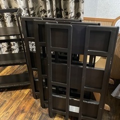 折りたたみ式 木製棚 4点セットの画像