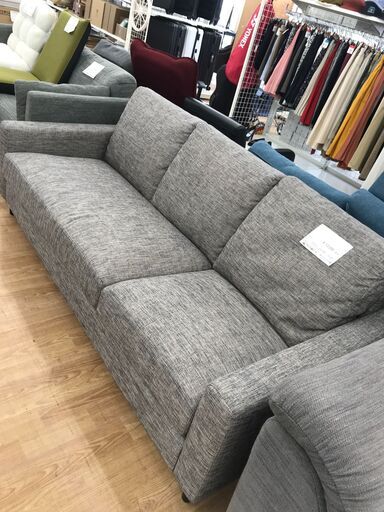 ★ジモティ割あり★  ソファー グレー H62×W186×D85 クリーニング済み KJ2897