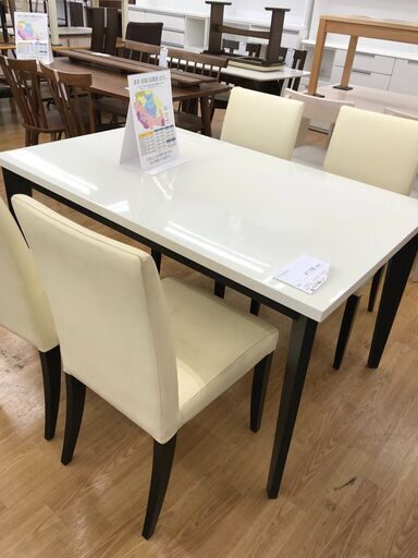 ★ジモティ割あり★  ダイニングセット ホワイト H70×W80×D130 クリーニング済み KJ2901