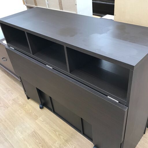 ★ジモティ割あり★  キッチンカウンター 黒 H93×W120×D40 クリーニング済み KJ2913