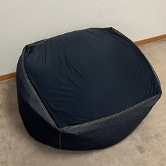 無印良品 ビーズクッション 大　体にフィットするソファ 綿デニム...