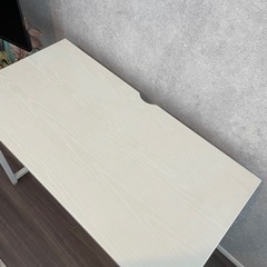 お値下げ【学習机, ワークデスク】ホワイト/ 95×48×72の画像