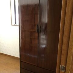 ※取引中※　土日【無料】洋服ダンス　クローゼット　つやありダーク...