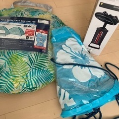 サンシェード、浮き輪、空気入れ　即決で500円にします！
