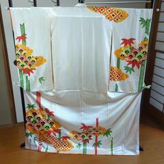 リメイク用　アンティーク　振袖　絹　金駒刺繍　綸子　お稽古　舞台...