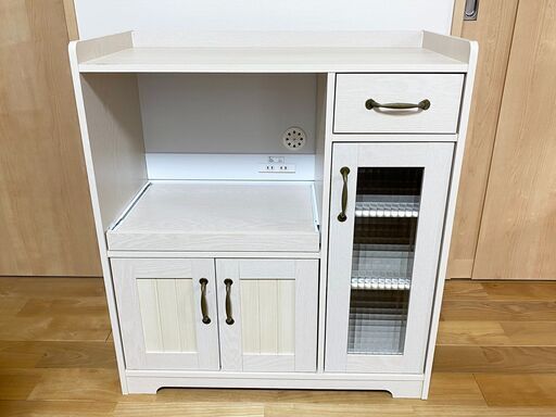 【受渡者決定】おしゃれ　キッチンカウンター　幅80㎝　収納