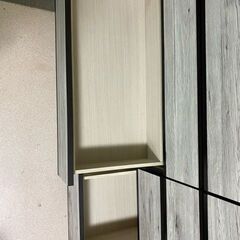 【地域限定　配達無料】　レール式  ローチェスト 4段  幅120×奥41×高92cm ダメージ柄 リビングボード　＃37178