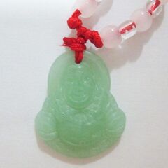 新品・送料無料！薄緑色　布袋様七福神　ネックレスペンダント　ほて...