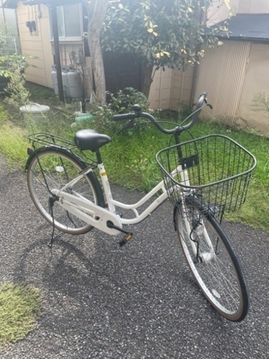 美品　自転車　白
