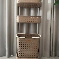  【受け渡し予定の方決定】決定ランドリーバスケット 3段 スリム...